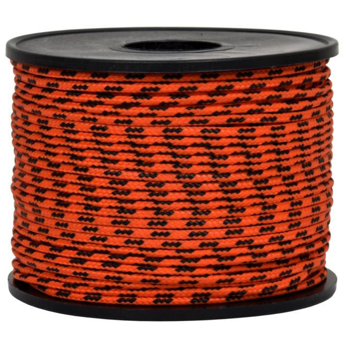 Treccia sky arancio con spia nera 2 mm - 100 mt
