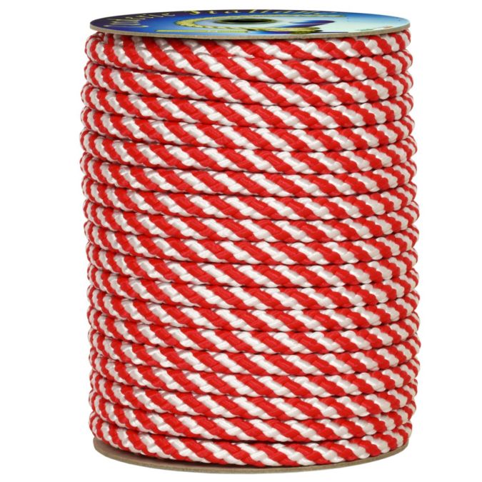 Treccia segnaletica Bianco/Rossa 10 mm - 30 m