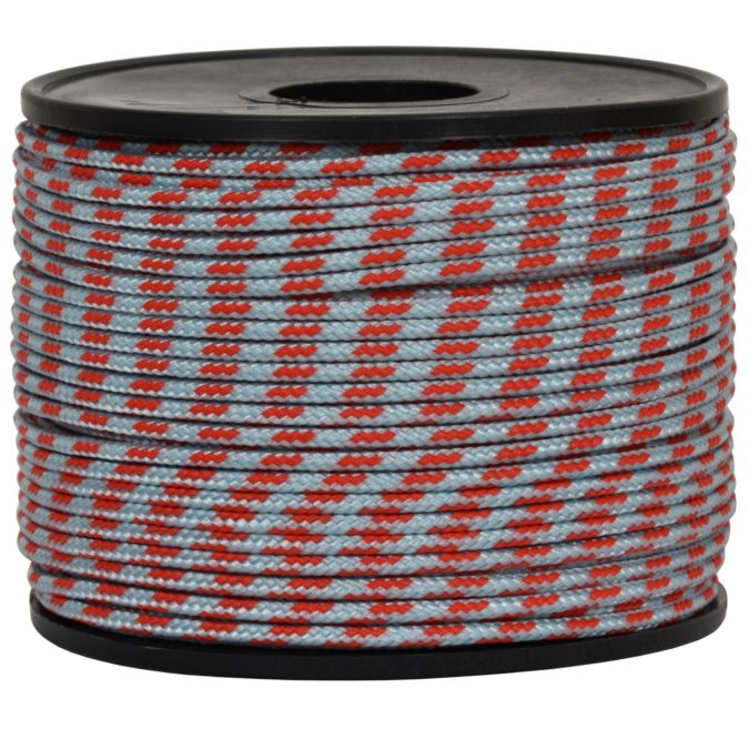 Treccia sky celeste con spia rossa 2 mm - 50 mt