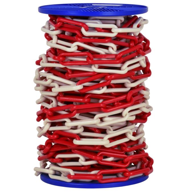 Catena in plastica bianco/rossa Ø 8 mm - 25 mt