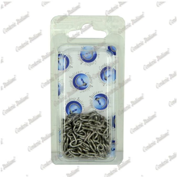 Catena orologio Ø 1,6 mm, interno maglia 8 mm x 3 mm, 1,5 mt, color piombo