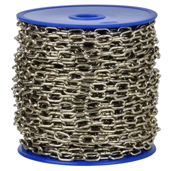 Catena orologio Ø 1,3 mm, interno maglia 8 mm x 2,5 mm, 25 mt, nichelata