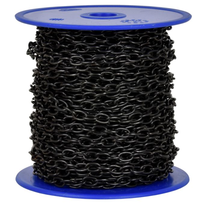 Catena forzatina Ø 1,1 mm, interno maglia 5 mm x 3 mm, 25 mt, nera
