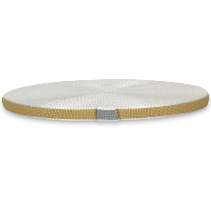 Cintino in rafia 22 mm - 50 mt, beige/grigio