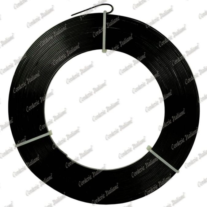 Filo alluminio piatto nero, 5 x 1 mm, 10 mt