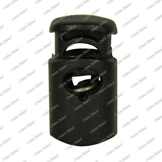 Fermacorda a botte con foro singolo, ø foro 3,5 mm x 7,0 mm, 6 pz, nero