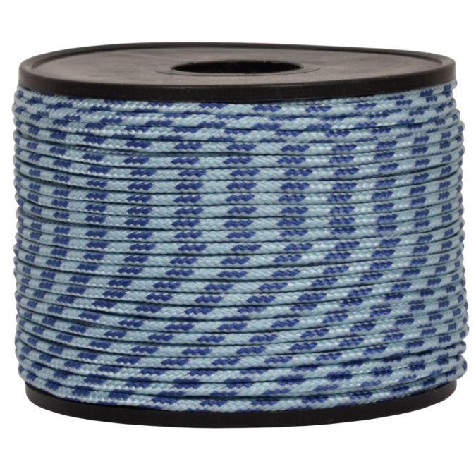 Treccia sky celeste con spia blu 2 mm - 100 mt