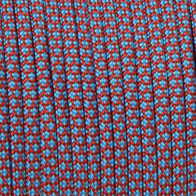 Paracord 550 snake azzurro-rosso 4 mm - 200 mt