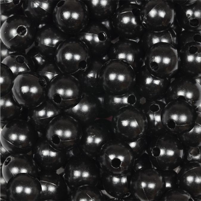 Perle 10 mm, colore nero, foro 2 mm - 115 pz