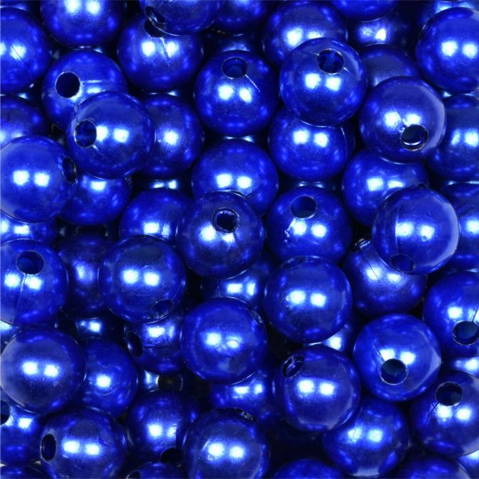 Perle 10 mm, colore blu, foro 2 mm - 115 pz