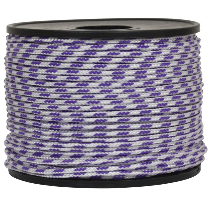 Treccia sky bianca con spia viola 2 mm - 100 mt