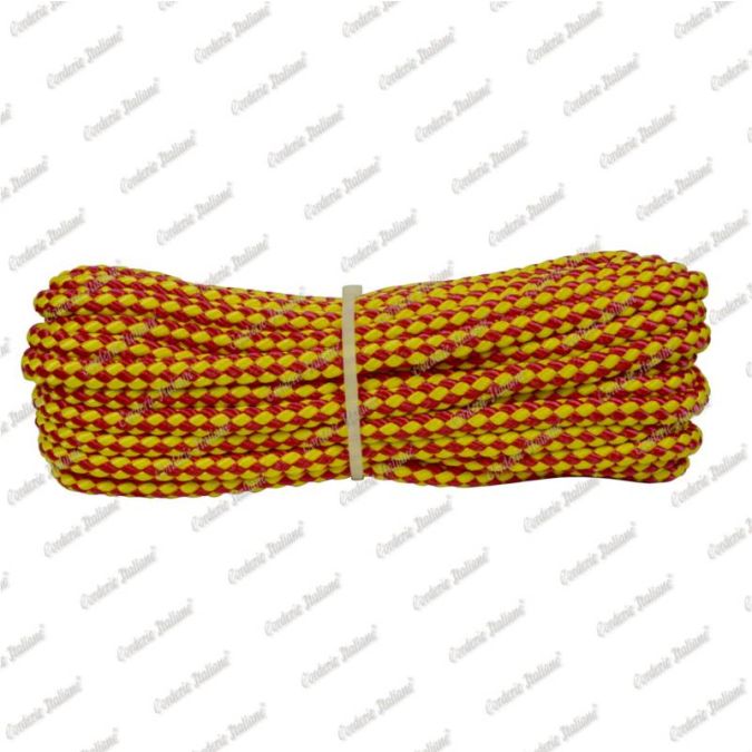 Treccia sport giallo - rossa, 8 mm - 10 mt
