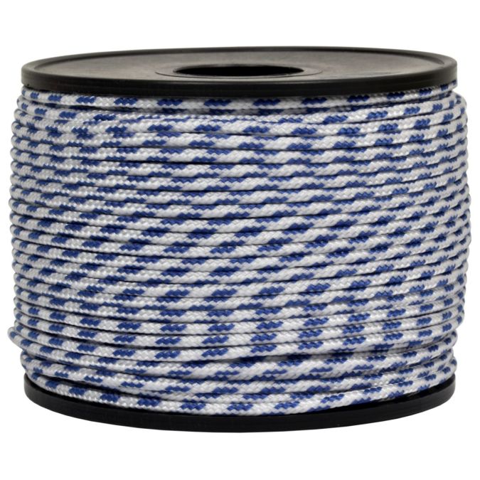Treccia sky bianca con spia blu 2 mm - 100 mt