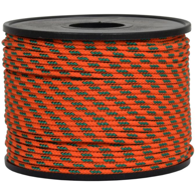 Treccia sky arancio con spia verde 2 mm - 50 mt