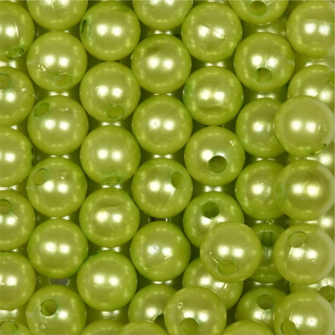 Perle 10 mm, colore verde mela, foro 2 mm - 115 pz