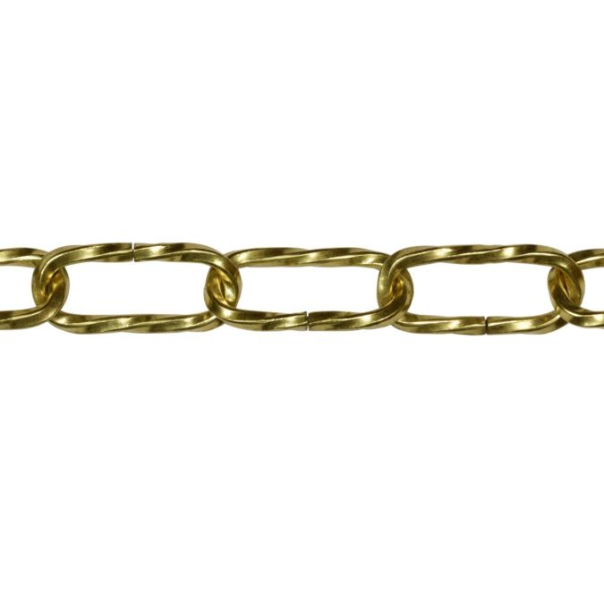 Catena genovese ritorta Ø 3,5 mm, interno maglia 38 mm x 12 mm, 1,5 mt, ottonata