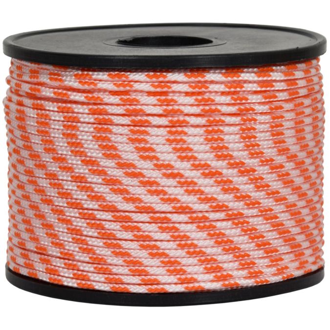 Treccia sky bianca con spia arancio 2 mm - 100 mt