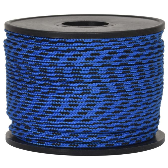 Treccia sky azzurra con spia nera 2 mm - 100 mt