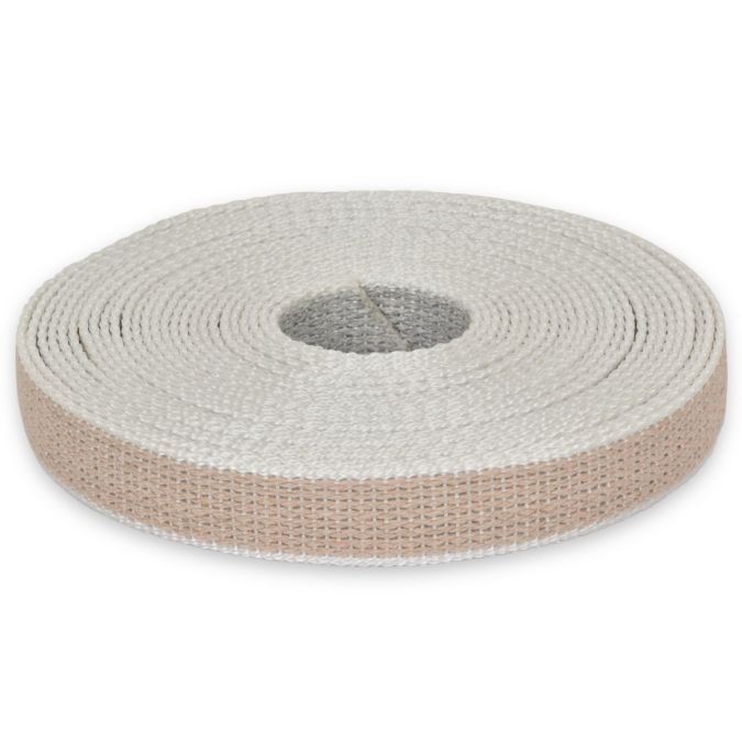 Cintino in cotone 22 mm - 5,5 mt, beige/grigio perla