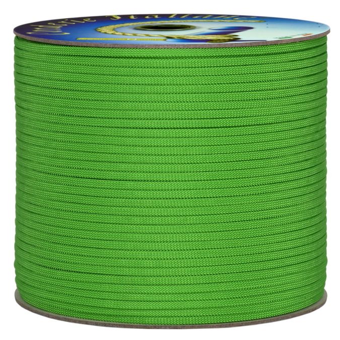 Treccia piatta élite, verde flu, 4 mm - 200 mt