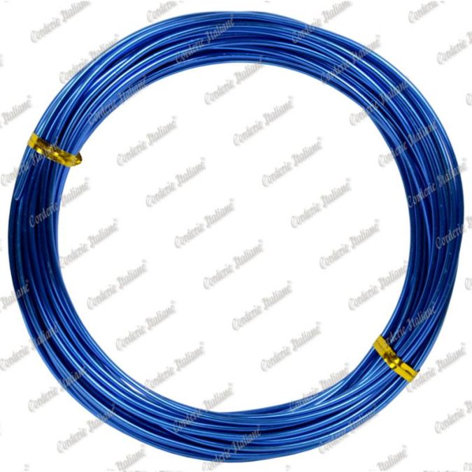 Filo alluminio tondo azzurro, 2 mm - 12 mt