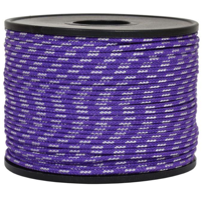 Treccia sky viola con spia bianca 2 mm - 100 mt