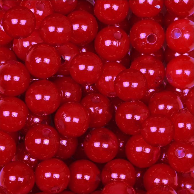 Perle 10 mm. colore rosso, foro 2 mm - 115 pz