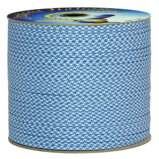 Treccia piatta starry, bianco/azzurro, 4 mm - 40 mt