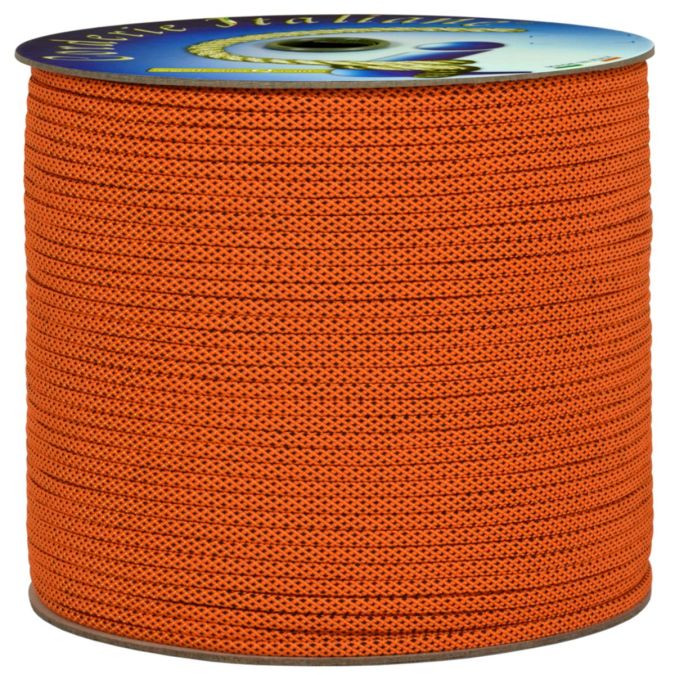 Treccia piatta diamond, arancio/nero/giallo, 4 mm - 200 mt