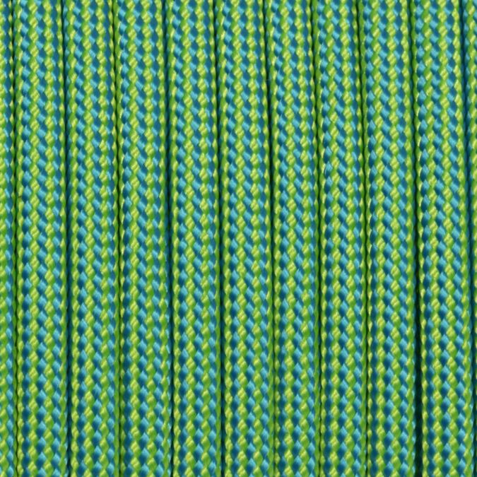 Paracord 550 stripes azzurro-giallo flu 4 mm - 100 mt