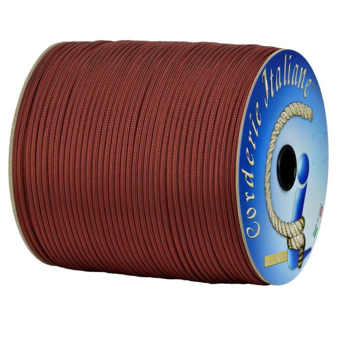 Paracord 550 stripes rosso-nero 4 mm - 20 mt