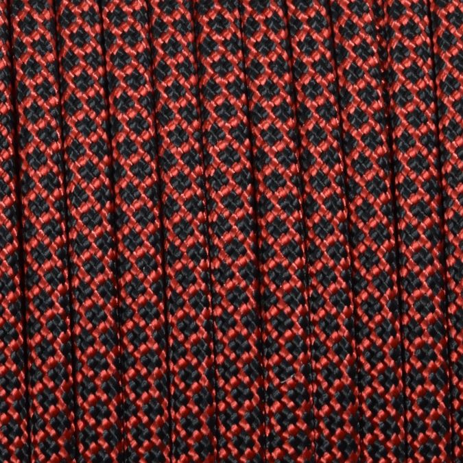Paracord 550 diamond nero-rosso 4 mm - 10 mt
