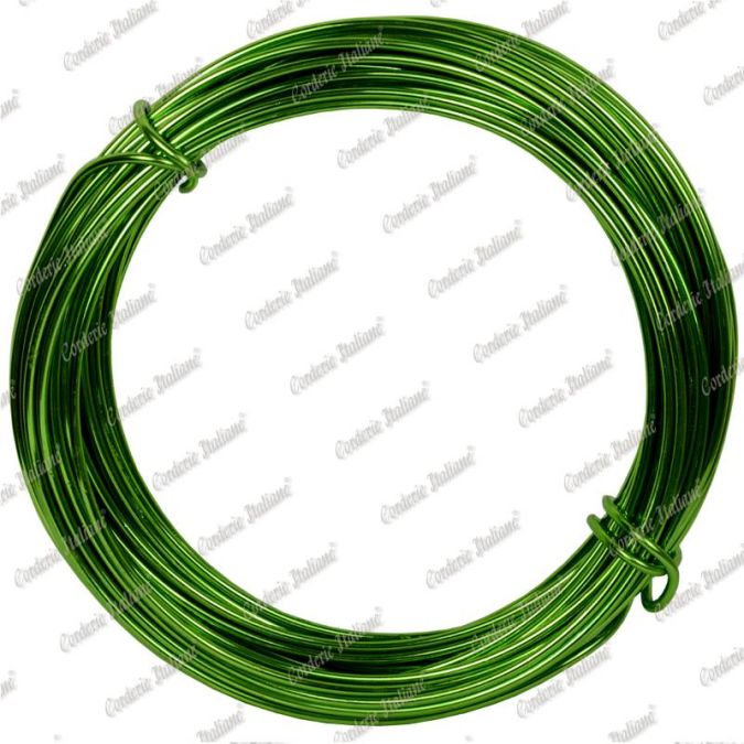 Filo alluminio tondo verde mela, 2 mm - 12 mt