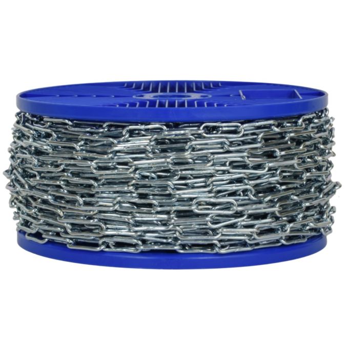 Catena saldata maglia lunga Ø 3 mm, interno maglia 26 mm x 6 mm, 60 mt, zincata elettrolitica