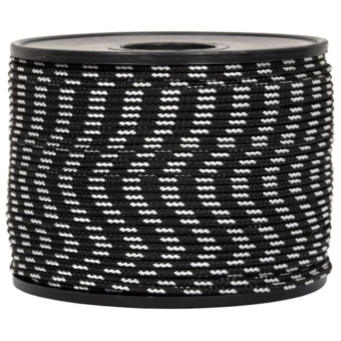 Treccia sky nera con spia bianca 2 mm - 50 mt