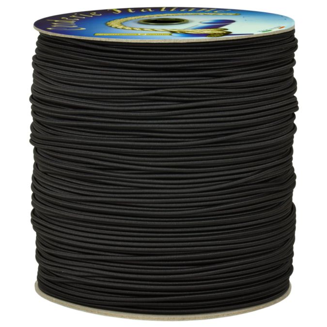 Cordoncino elastico nero 2 mm - 100 mt