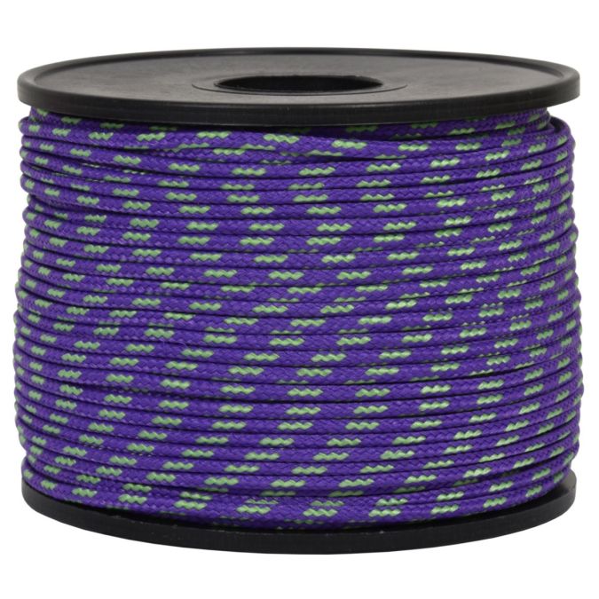 Treccia sky viola con spia verde flu 2 mm - 50 mt