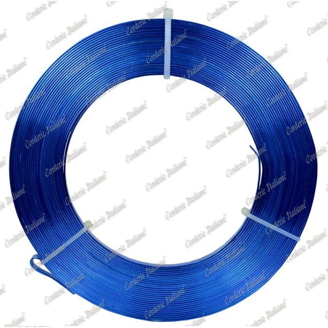Filo alluminio piatto azzurro, 5 x 1 mm, 10 mt