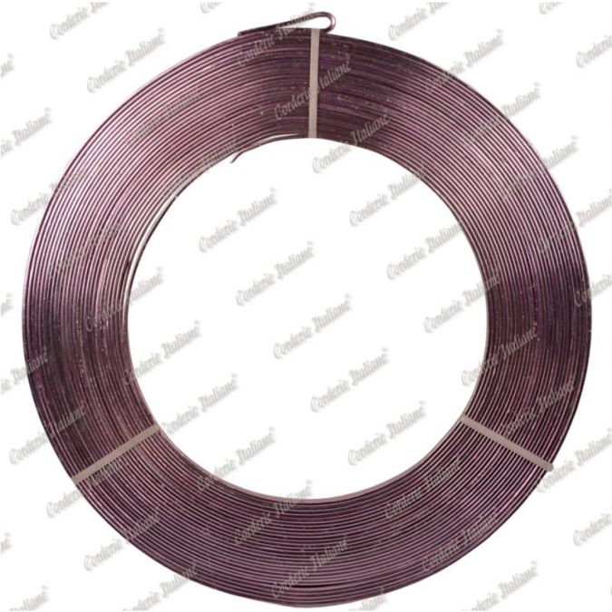 Filo alluminio piatto rosa, 5 x 1 mm, 10 mt