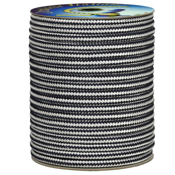 Treccia fantasia bicolore Bianco - Blu, 6 mm - 250 mt