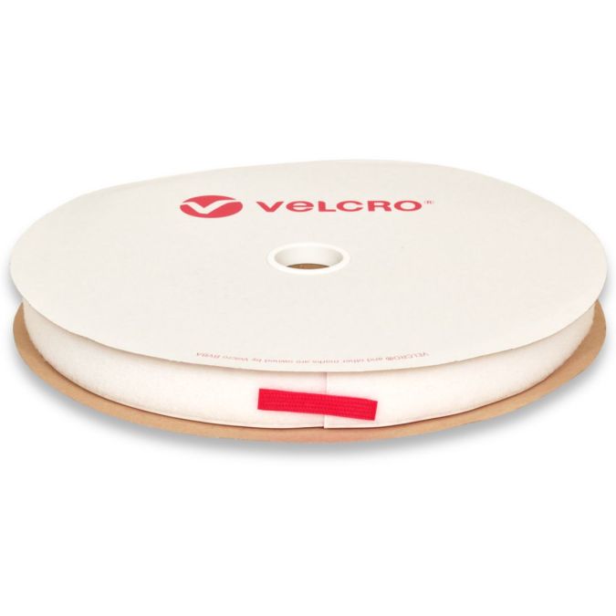 Velcro® adesivo, solo asola (femmina), bianco, 25 mm - 25 mt