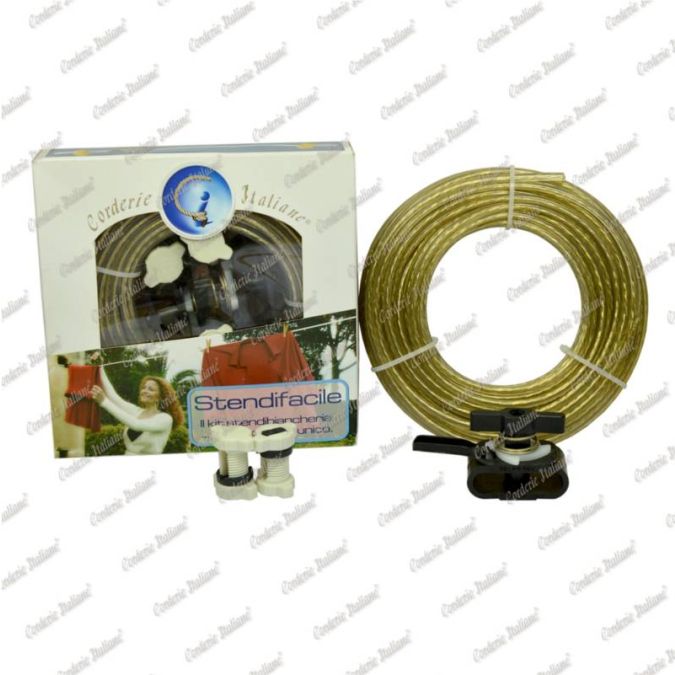 Kit Stendibiancheria acciaio ottonato 4 mm - 10 mt