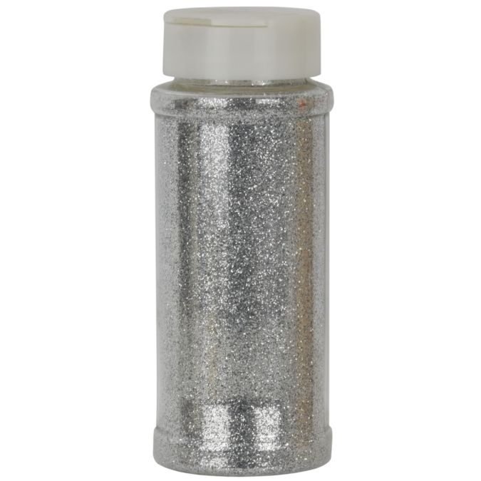 Glitter con dosatore, colore argento, 100 gr