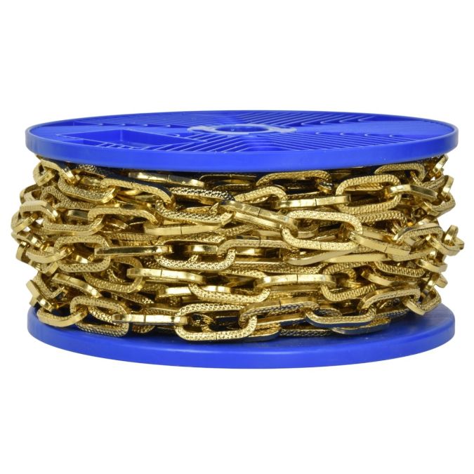 Catena genovese martellata Ø 2 mm, interno maglia 17 mm x 5 mm, 60 mt, ottonata