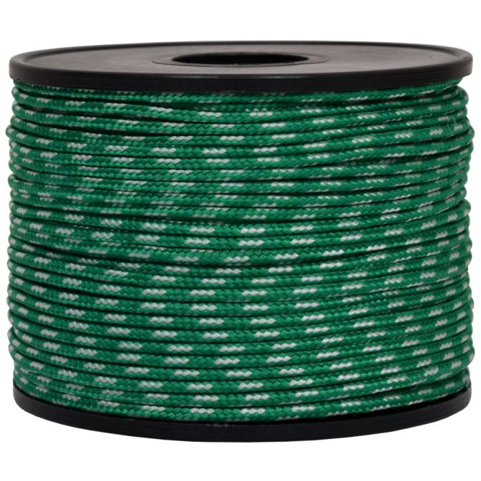 Treccia sky verde con spia bianca 2 mm - 50 mt