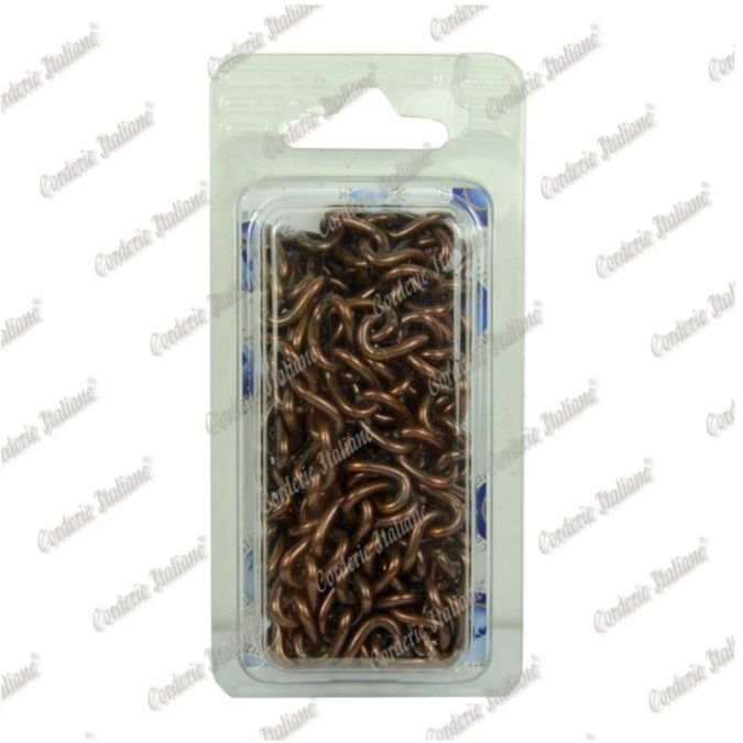 Catena gourmette Ø 2,5 mm, interno maglia 10 mm x 4 mm, 1,5 mt, bronzata
