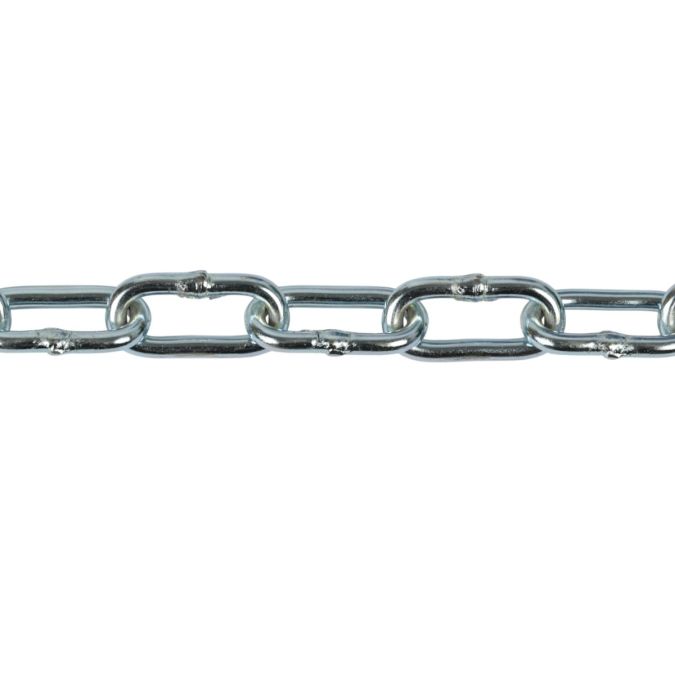 Catena saldata genovese Ø 3 mm, interno maglia 19 mm x 7 mm, 3 mt, zincata