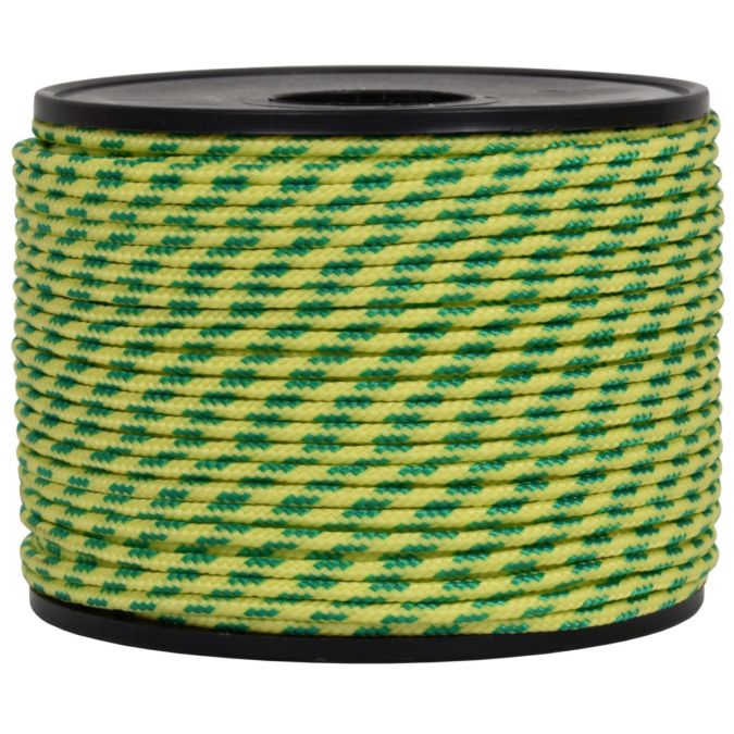 Treccia sky gialla con spia verde 2 mm - 50 mt