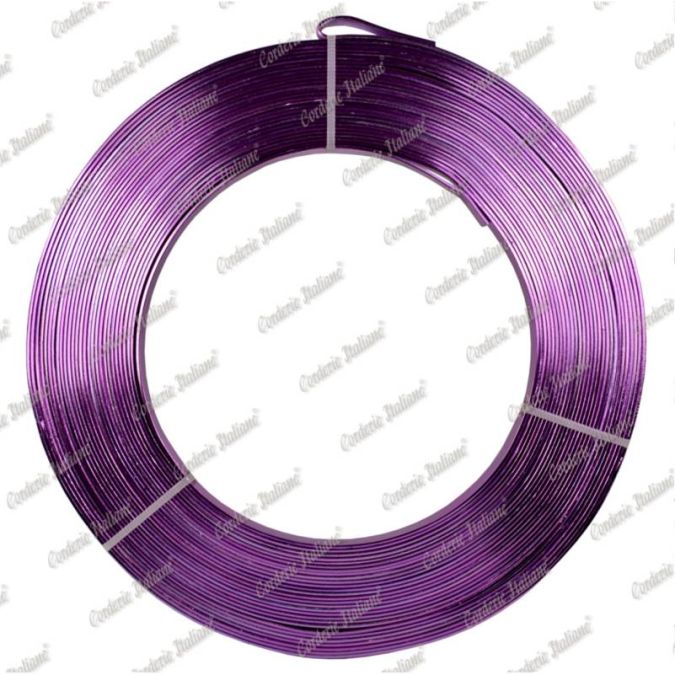 Filo alluminio piatto lavanda, 5 x 1 mm, 10 mt
