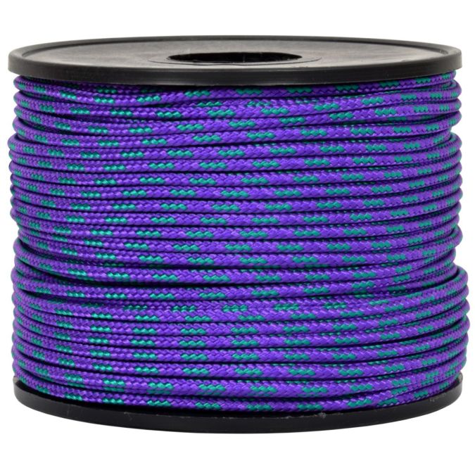 Treccia sky viola con spia verde 2 mm - 50 mt